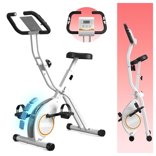 LINBOLUSA Bicicleta ergométrica portátil, bicicletas estacionárias para casa, bicicleta dobrável interna com resistência magnética de 16 níveis, capacidade de 118 kg, volante de 2,5 kg, projetada para