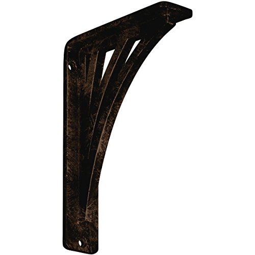 Ekena Millwork BKTM01X05X08SNEABZ Metal Bracket, 1 1/2" W x 5 1/2" D x 8" H, Antiqued Bronze