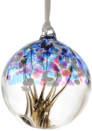 D&J Glassware Winter Tree of Life Small Glass Friendship Ornament