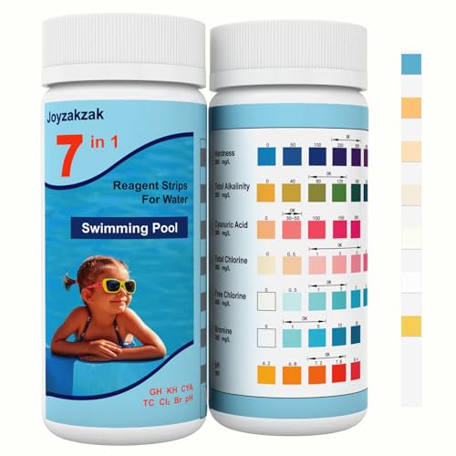 Aquaself 6-in-1 Poolwasser-Teststreifen – 100 Stück | Misst PH, Chlor, Härte, Cyanursäure & Mehr | In Wiederverschließbarer Dose