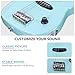 WINZZ EGM100 30 Inches Real Kids Electric Guitar with Beginner Kit, Right Handed (Light Green)