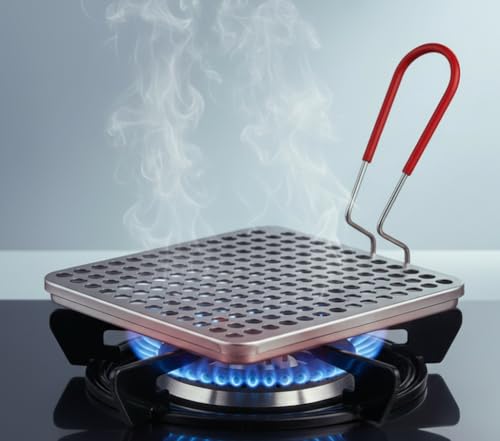 Manueller Edelstahl Toaster für Gasherd Gaskocher & Camping Faltbarer Brotröster Aufsatz für Zuhause Wohnmobil & Camper Platzsparender Küchenhelfer mit isoliertem Griff Ohne Strom