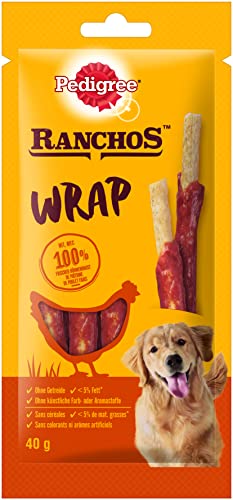 Pedigree WRAP – Kausticks für Hunde – Ummantelt mit Hühnchen – Zur Belohnung beim Training oder einfach zwischendurch – 12 x 40g