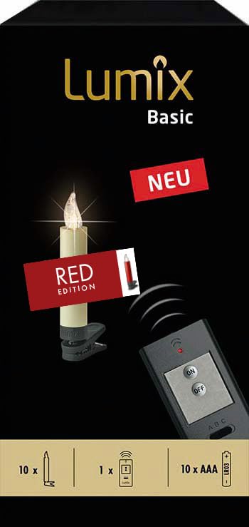 Lumix® Basic Rot kabellose LED Christbaumkerzen von Krinner...