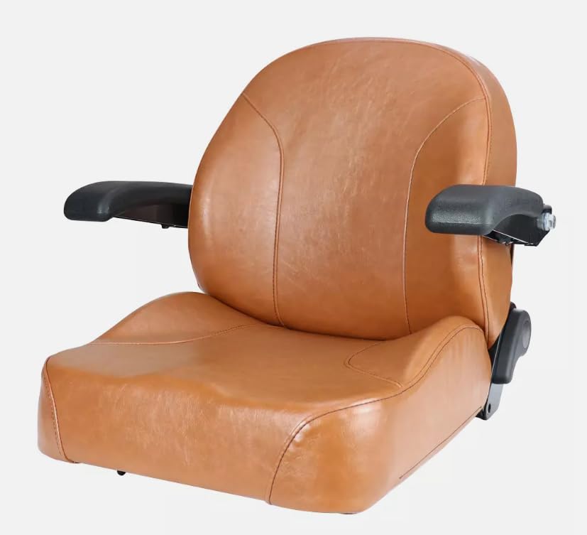 Zero Turn Mower Seat with Slides; Compatible with SCAG Tiger Cat Series: STC48V STC52V STC61V; & Turf Tiger: STT61V; & More; Replaces Number 9292; Premium OEM Style Brown; 201011BR-SC1