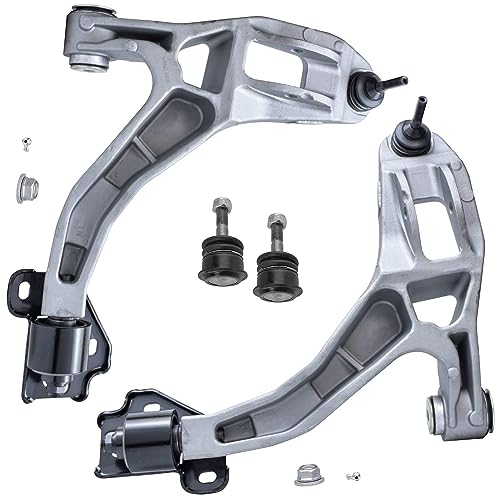 Image of Detroit Axle - 4pc Front End Control Arms Kit for Ford Crown Victoria Lincoln Town Car Mercury Grand Marquis Marauder, 2 Lower Control Arms w /Ball Joint 2 Upper Ball Joints Replacement