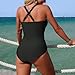 Lmdudan Women Mesh Tummy Control Swimsuit Ruched Slimming Swimwear Elegant One Piece Fashion Vacation Bathing Suits 2026 Black