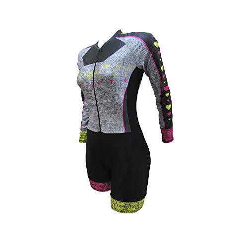 MACAQUINHO CICLISMO FEM. BATIMENTOS (MANGA LONGA) - CINZA M