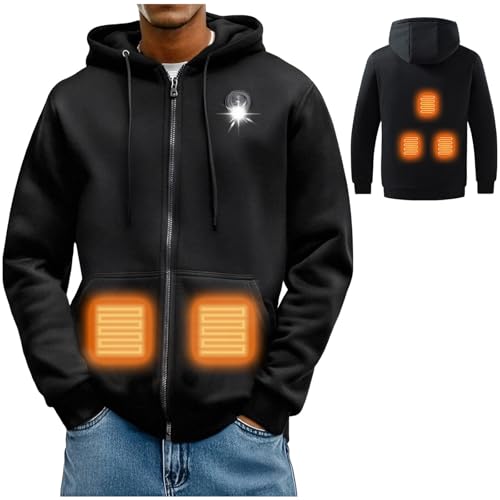 Unisex Heated Hoodie for Men Women Heated Sweatshirt Fleece Heating Jacket Rechargeable Winter Coat Hooded Sweatshirt2