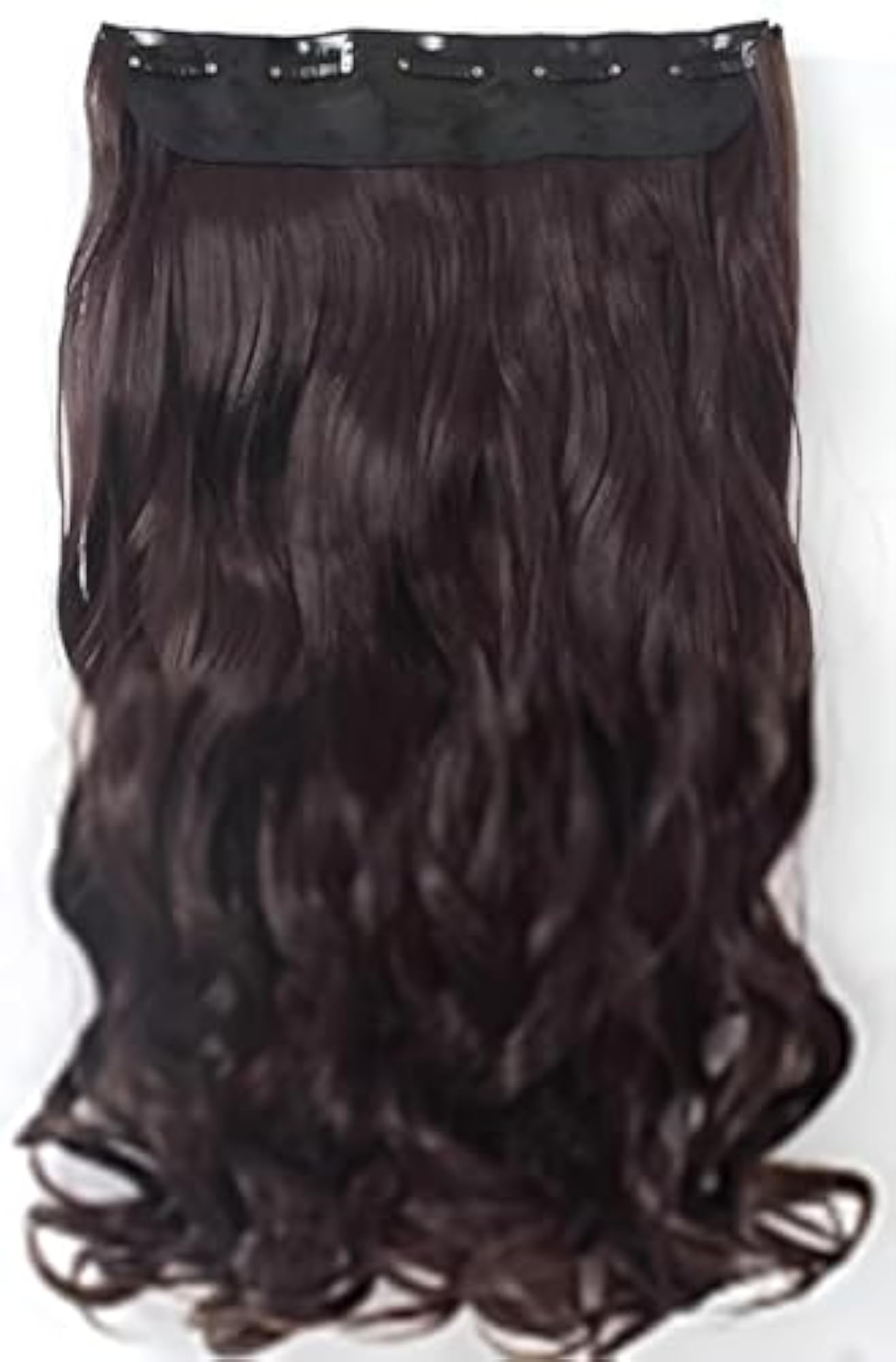 Brown Curly Wavy Hair Extensions, 16 Inches