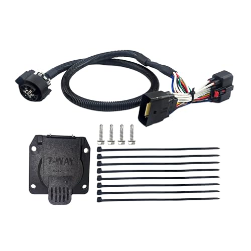 7 Way RV Blade Trailer Wiring 56431 Trailer Wiring Harness Fit for 2019-2024 Ford Ranger, Black