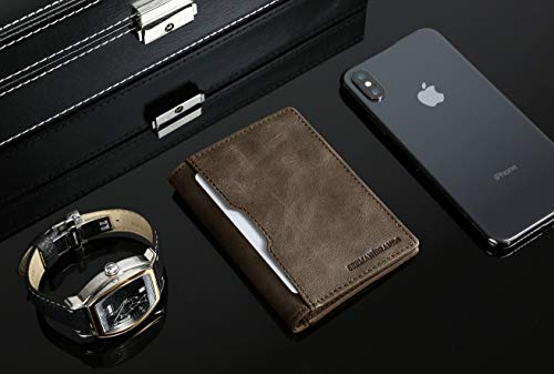Image of SERMAN BRANDS Wallets for Men Slim Mens leather RFID Blocking Minimalist Card Front Pocket Bifold Travel Thin