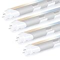 H&B Luxuries 4FT T8 LED Tube Light, Type A+B, 5 Power(12W-22W) & 5 Colors(3500K-6500K) All in 1,Plug and Play or Ballast Bypass, T8 T10 T12 Fluorescent Bulbs Replacement, ETL DLC (4 Pack)