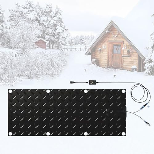 Heated Snow Melting Mat for Stairs & Walkways, Non-Slip Outdoor Heated Mat, 10x15/30/48In Winter Safety Solution for Driveways, Decks, Sidewalks & Entrances