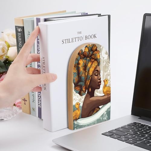Serre-livres réglables support de livre peu encombrant en bois et fer - 7