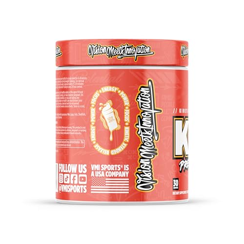 Image of KXR Pre-Workout Energy Powder | Intense Energy Pre-Workout Drink for Men and Women| Creatine Free | Improves Performance - Enhanced Focus & Increased Endurance - 30 Servings (Peach Mango Rings)