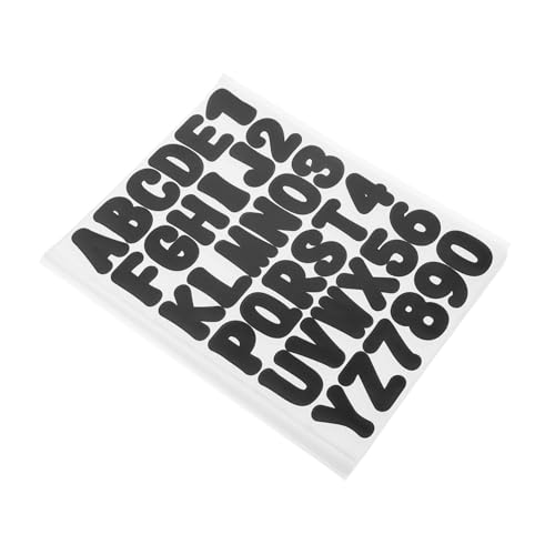 FONDOTIN 16 Feuilles Autocollants Lettres et Chiffres Autocollants Vinyle Adhésifs pour Déco de Stickers Alphabet Noir pour Boîtes Aux Lettres Bouteilles...