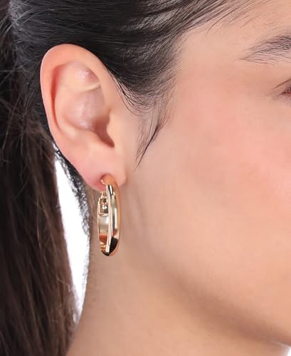 Image of Anne Klein Women's Hoop Earrings, Layered Statement Fashion Jewelry for Everyday and Evening Wear