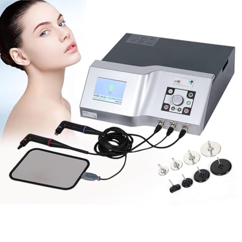 BCBKD Máquina De Diatermia para Terapia INDIBO 448K Deep Care, Máquina De Terapia Corporal De Diatermia Cap/Res/RF, con 8 Cabezales De Trabajo/1 Placa Negativa, para Todo El Cuerpo
