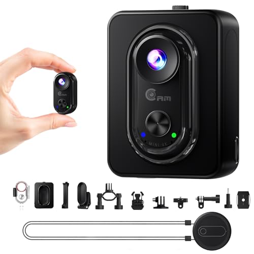 TIMNUT 4K Mini Action Cam – Magnetic BodyCam with WiFi, Thumb-Size Wearable POV Camera, 6-Axis Stabilization, Expandable Battery, Hands-Free Recording Vlog Camera for Motorbike/Travel/Pets/Helmet