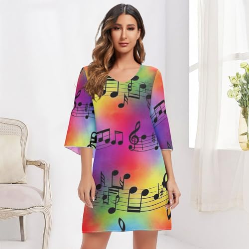 Robe trapèze dégradée en mousseline de soie noire chic - 6