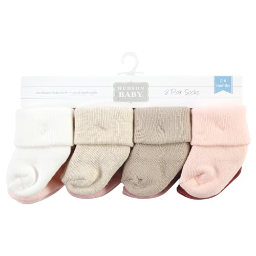 Image of Hudson Baby Baby 8-pack Cotton Rich Newborn and Terry Socks