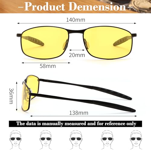 Image of FEISEDY Rectangle Polarized Square Sunglasses for Men Women B2444 | Photochromic, Night Vision, Automatically darken in sunlight, 100% UV400, Driving, Fishing, Climate Pledge Friendly