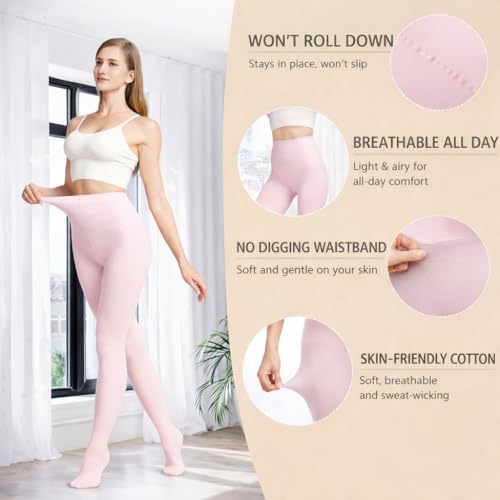 Image of Women's 80 Den Soft Semi Opaque Tights, Women's Pantyhose High Twist Yarn Tights