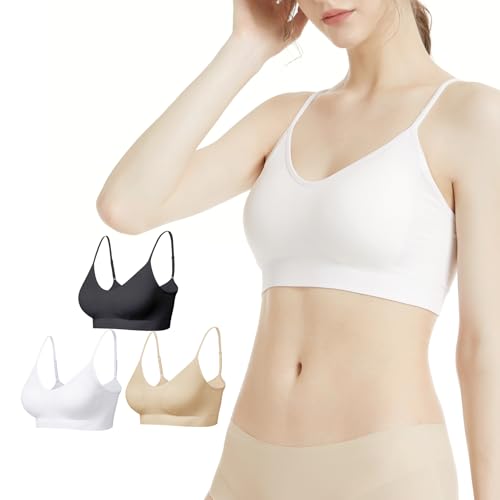 Image of Padded Bralette for Women Straps Sleep Bras Seamless Yoga Sport Bras