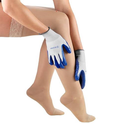 Truform Donning Gloves for Medical Compression Stockings Pantyhose Support Tights, Increased Grip and Protection, 1 Pair