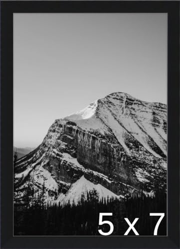 Frame It Easy 5 1/4 x 7 1/2 Satin Black Metal Frame (Ashford) 5.25x7.5 inches