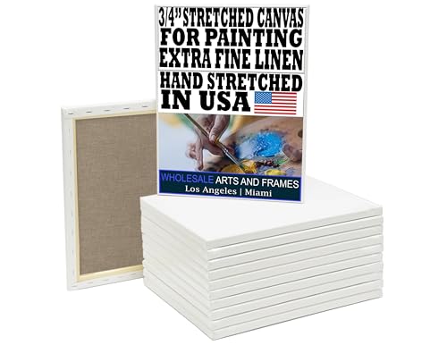 Stretched Linen Canvas 24x30, 6PK, 3/4in, extra fine portrait linen