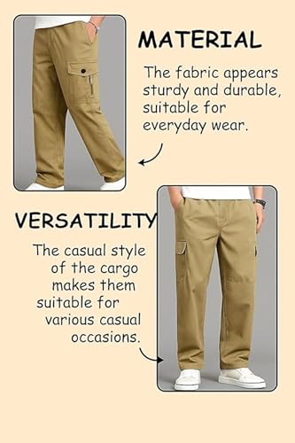 Image of Cargo for Men || Cotton Cargo Pant || Drawstring Waist Pant (Also Available in Plus Sizes) (W-Cargo-117-120)