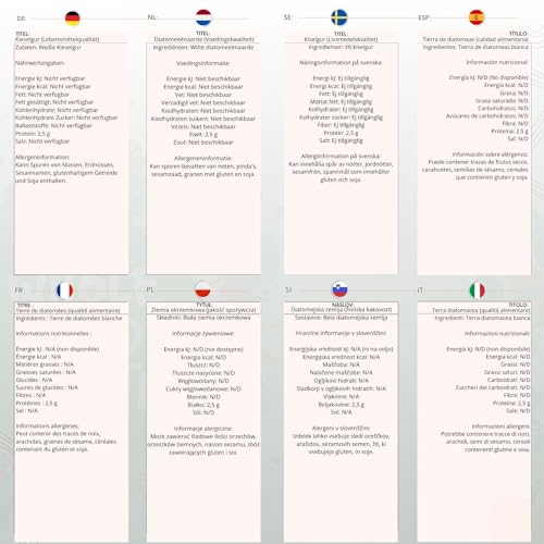 Wholefood Earth - Diatomaceous Earth (Food Grade) 1kg - Freshwater - White- Peruvian