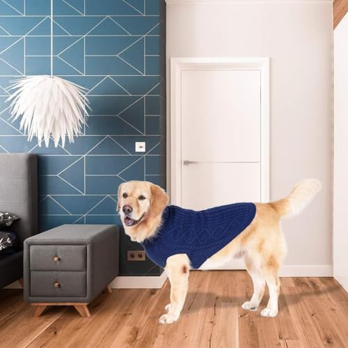 Image of BINGPET Dog Sweater for Large Dogs, Turtleneck Knitted Clothes