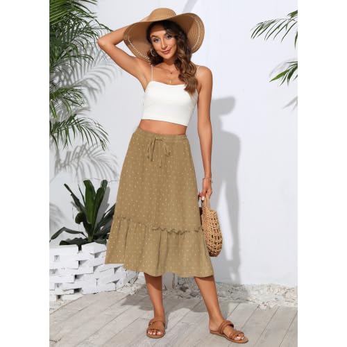 Image of Witsmile High Waist Tiered Skirts for Women Flowy Skirts for Women Long Length with Pockets 2026 Fashion Trendy
