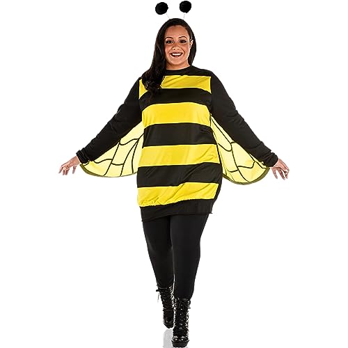 Black & Yellow Queen Bee Costume Set - Plus XXL (18-20) - Fun Buzz-worthy Outfit Perfect for Parties & Temed-Events