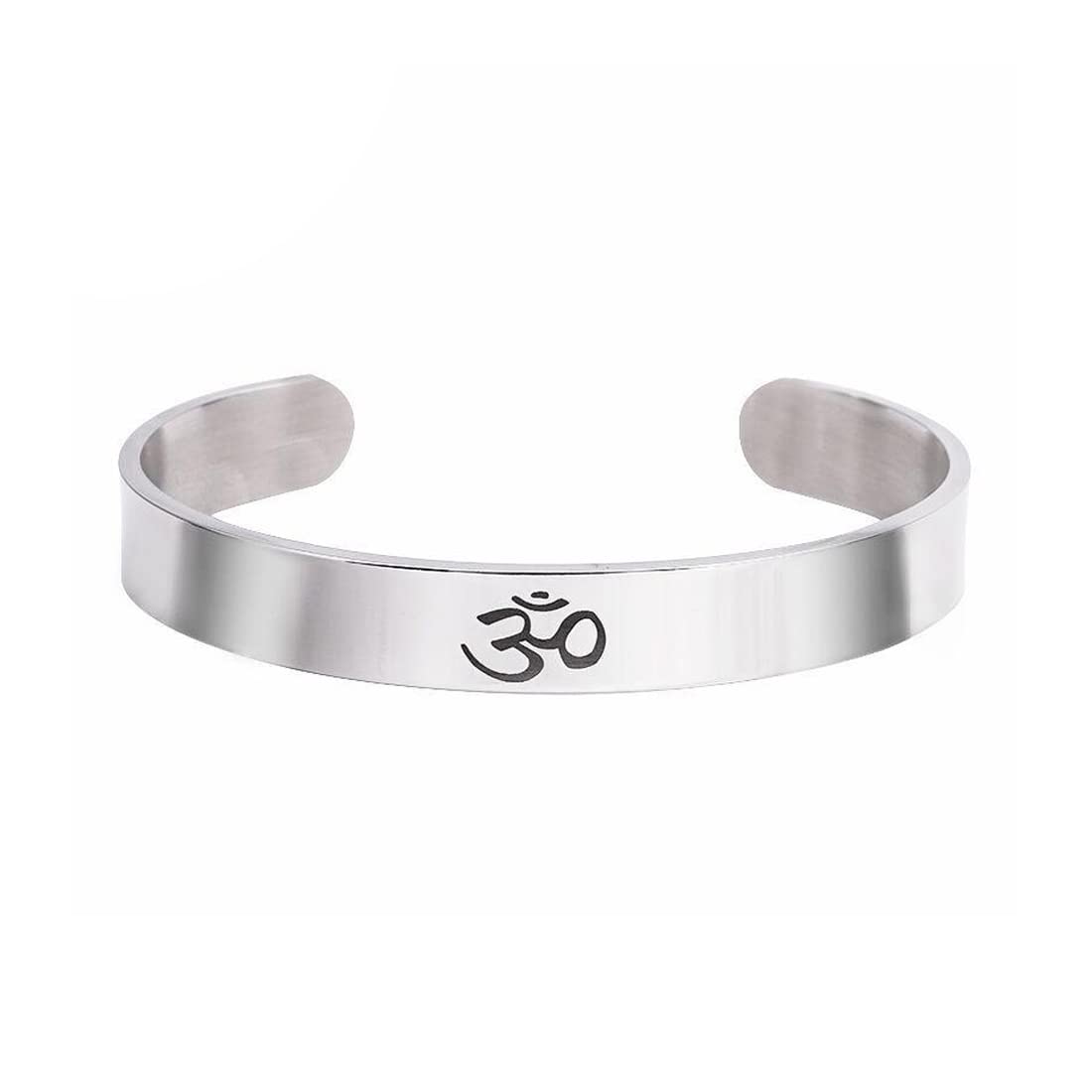 Bracelet for Men and Boys | Silver-Toned Stainless Steel Om Kada | High-Polished Fashion Kada Bracelet | Perfect Birthday or Anniversary Gift for Men and Husband