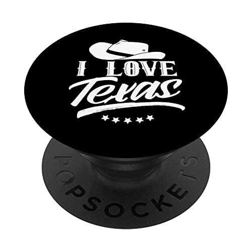 I Love Texas Pride Texan Sayings State PopSockets Swappable PopGrip, Black