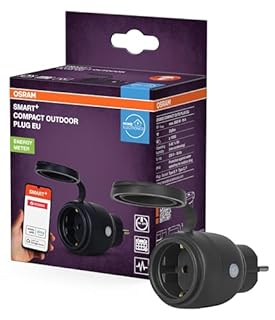 OSRAM SMART+ ZIGBEE prise extérieure UE, prise extérieure avec contrôle de la consommation d'énergie en noir en PP, protection IP44, intégration d'appareils dans la maison connectée