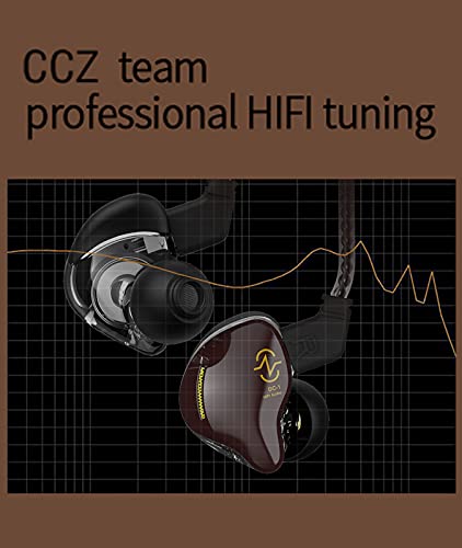 Image of CCZ in Ear Monitor Wired Earbud in Ear Headphones,1DD HiFi Bass Immersive Sound Earphones, for Drummer Musicians Singer Stage Earbuds, Patented Ear Tips Headset, Coffee Bean(Brown No Mic)