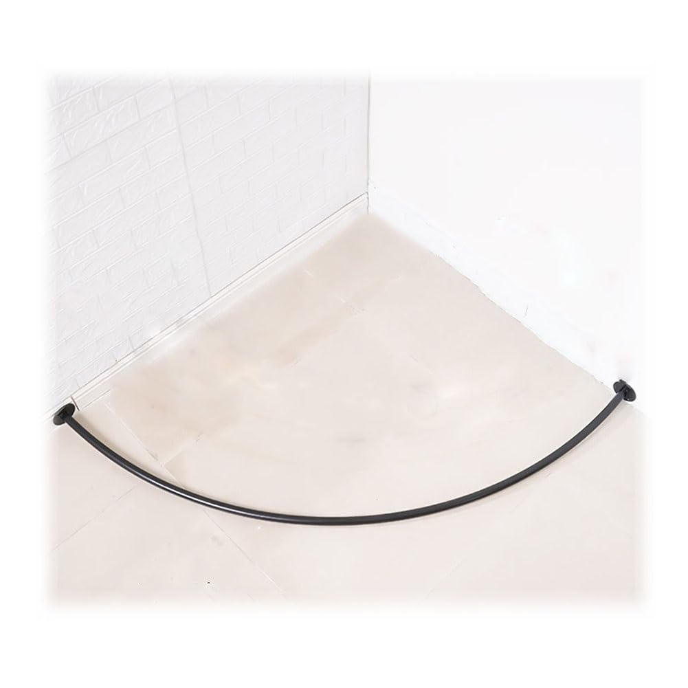 GLDYTVF Metal Curtain Rod for Shower Wall-Mounted Clothing Store Dressing Room Wardrobe Curtain Track Black (100x100cm) - Stylish &Decor Solution