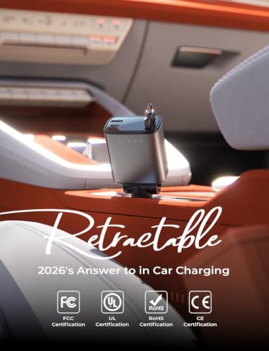 Chargeur de voiture rétractable LISEN, chargeur de voiture 84 W USB C Charge rapide, 4 en 1 – Image 2