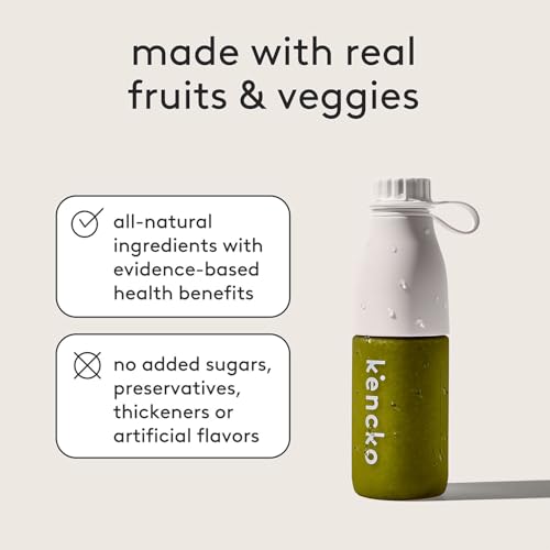 kencko Greens Smoothie Mix Packets - 20 Instant Breakfast Smoothies Made of Nature’s Original Superfoods - Pineapple, Apple, Kale, Spinach & More - Organic Fruit & Veggie Healthy Smoothies