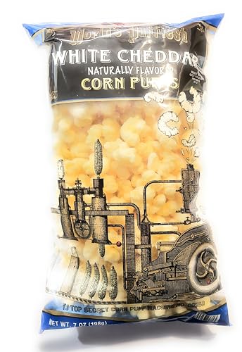 2-Pack Trader Joe’s World’s Puffiest White Cheddar Corn Puffs – Light & Airy Cheese Snack – 7oz Bags (Pack of 2)
