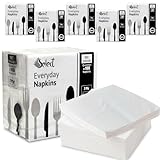 Select White Paper Napkins - 6 x 100 Packs 2-Ply Disposable Table Napkins - Soft and Strong Paper Serviettes for All Occasions - Everyday Tissue for Cleaning Spills, Wiping Surfaces, Personal Hygiene