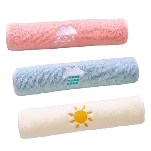 Toalla de baño infantil de algodón para niño con bordado encantador (pack de 3 piezas)
