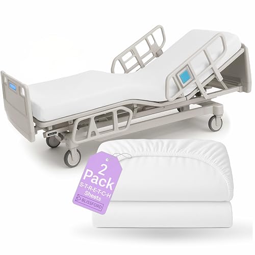 2 Pack Fitted Hospital Bed Sheets with Elastic All...