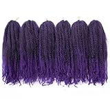 BYKSVIOC Afro Kinky Twist Crochet Hair Braids Marley Braid Hair 18inch Purple Cuban Twist Braiding Hair (1b/purple, 18inch)