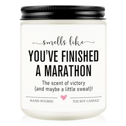 Funny Marathon Candle, Marathon Essentials, Gifts for Runners Women, Men, Marathon Runners Gifts,...